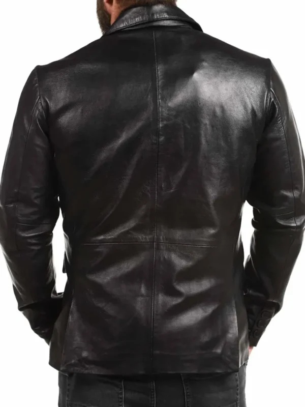 Rd Leather Blazer - Sort^* Discount