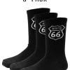 Rd 3-Pak Route 66 Strømper - Sort^* Cheap