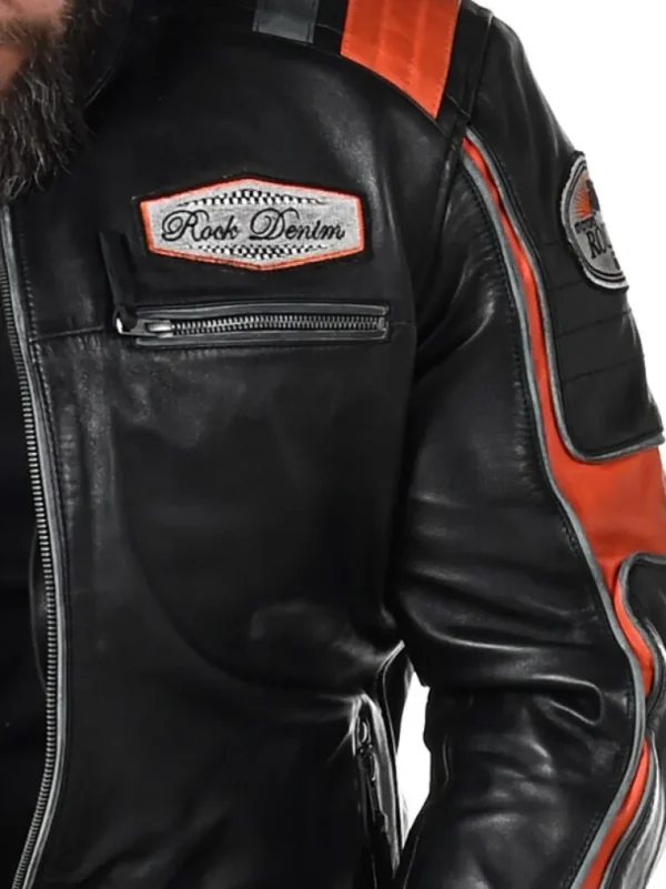 Rd Premium Rider Skindjakke - Sort/Orange^* Cheap