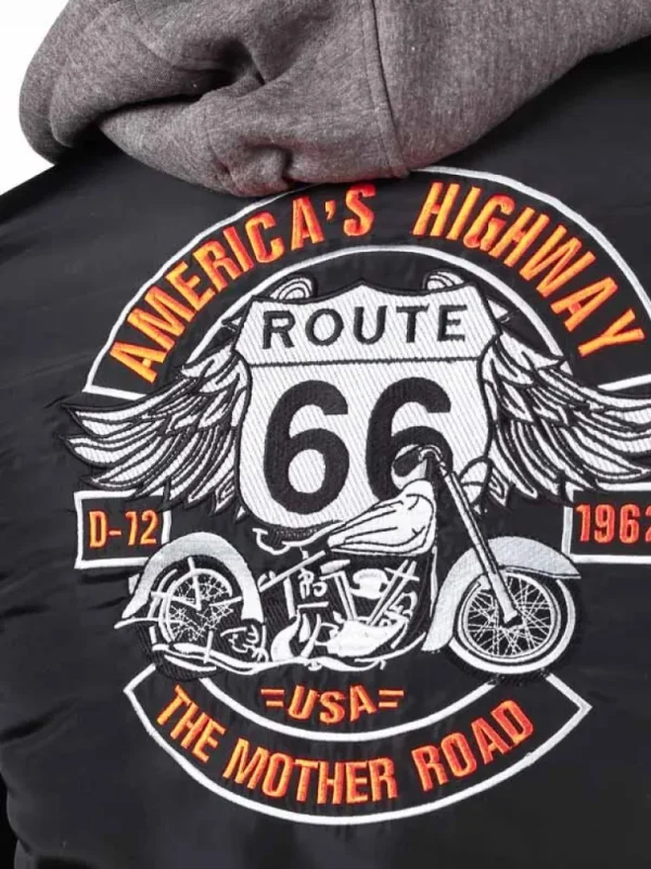 Rd Route 66 Bomberjakke - Sort^* Cheap