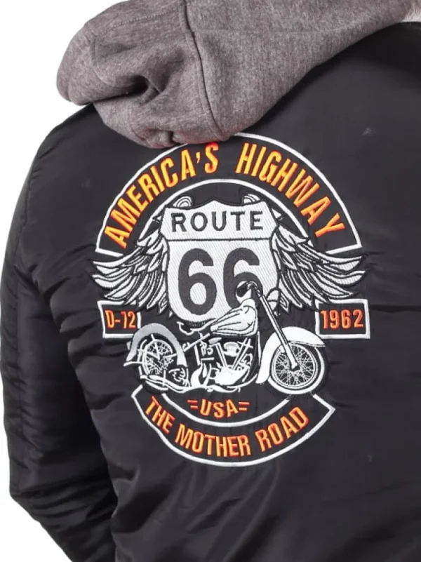 Rd Route 66 Bomberjakke - Sort^* Cheap