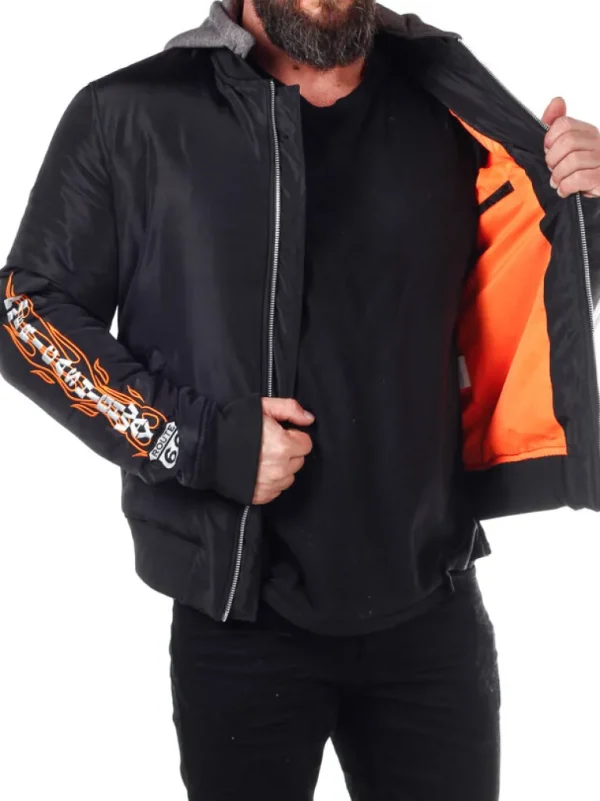 Rd Route 66 Bomberjakke - Sort^* Cheap