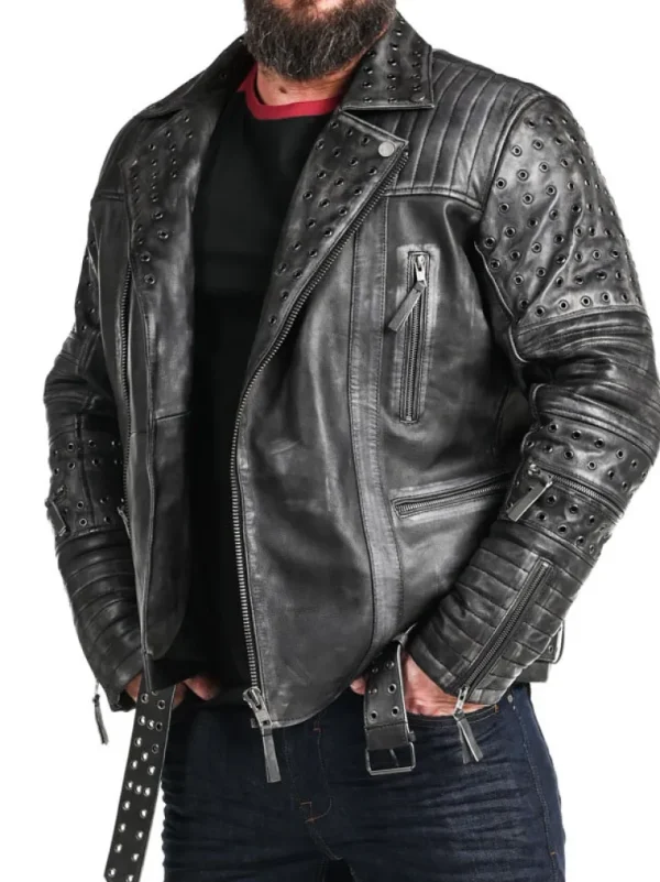 Rd Salvator Biker Skindjakke - Morkegra^* New