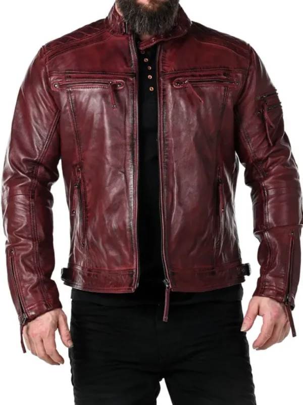 Rd Thunder Skindjakke - Dark Red^* Outlet