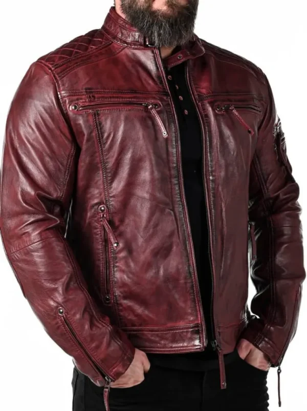 Rd Thunder Skindjakke - Dark Red^* Outlet