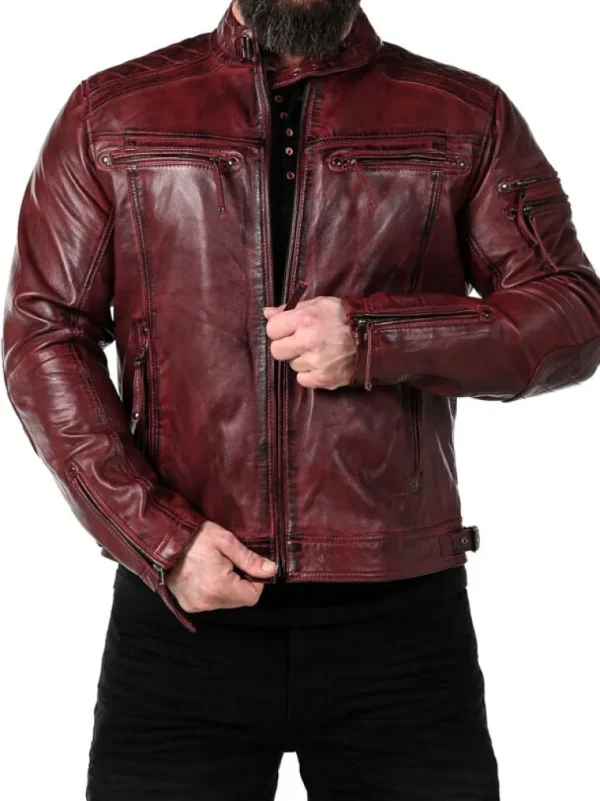 Rd Thunder Skindjakke - Dark Red^* Fashion