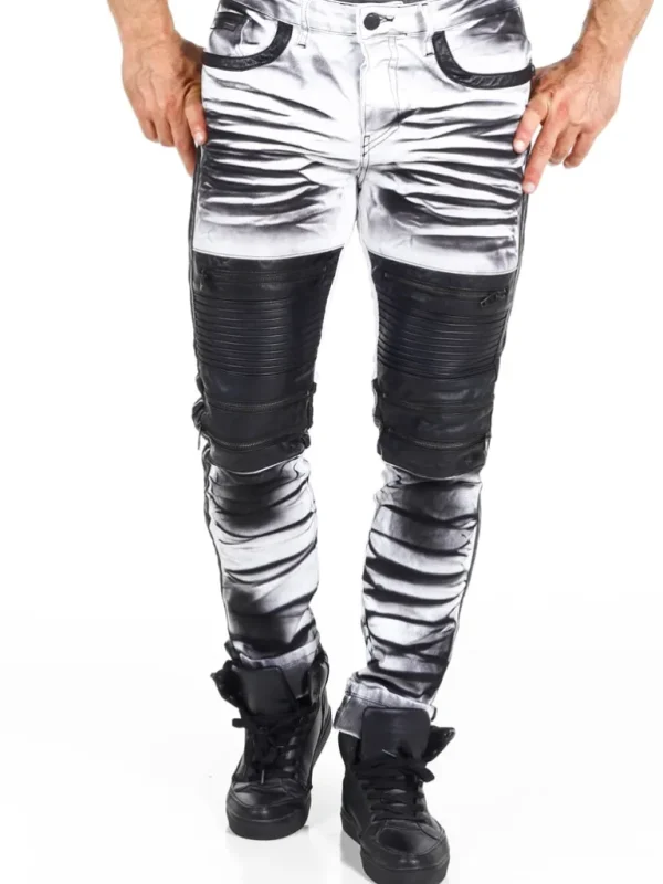 Rising Slim Fit Jeans - Hvid/Sort^Kingz Best